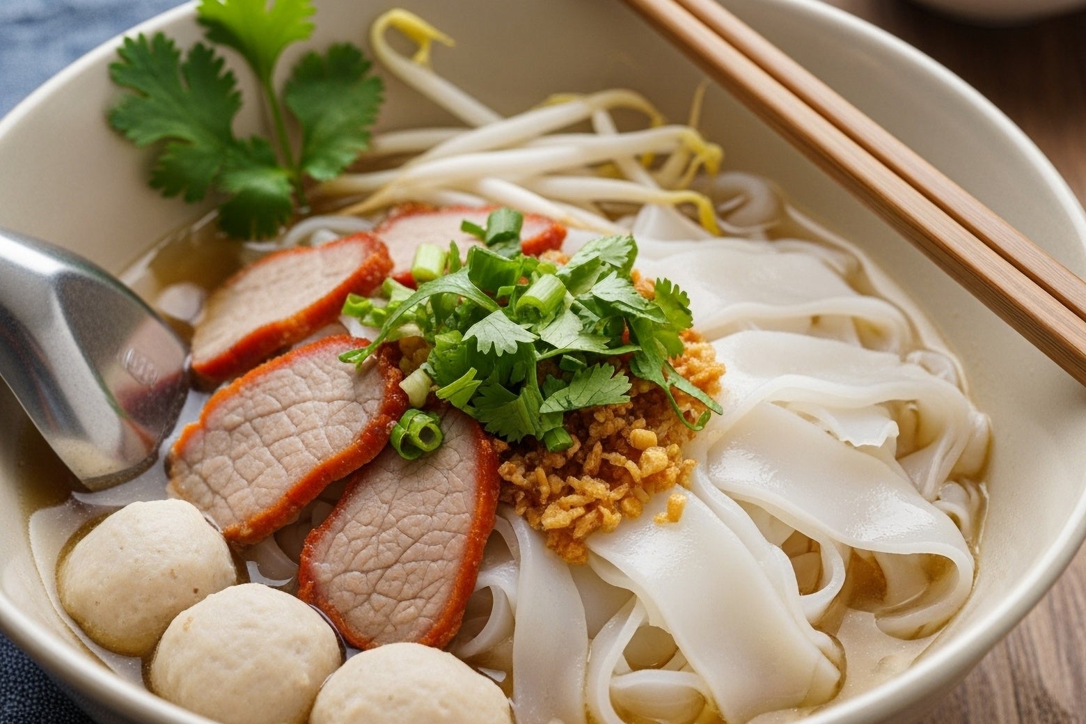 เมนูอาหารที่ครบ 5 หมู่ในจานเดียว - ก๋วยเตี๋ยวเส้นใหญ่น้ำใส